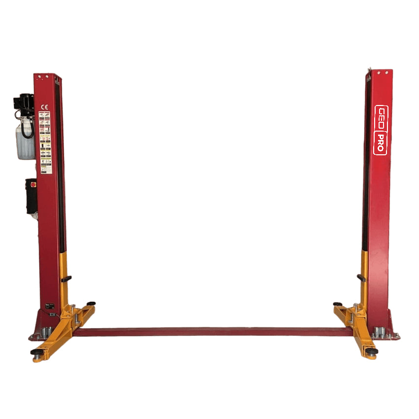 GEO Pro 5.5 Ton 2 Post lift on a white background, front view