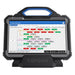 TOPDON Phoenix Max front view on docking stand showing live system topology scan of a Porsche Cayenne