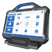TOPDON Phoenix Max right angle view on docking stand showing home screen with ADAS, AutoScan and battery tester menu icons