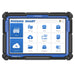 TOPDON Phoenix Smart front view showing home screen with scan, AutoScan and service menu icons on blue-framed tablet