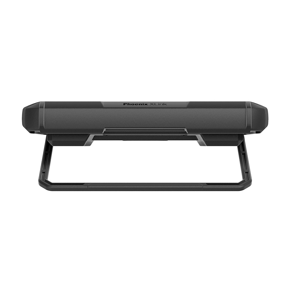 TOPDON Phoenix XLink bottom edge showing stand in open position with Phoenix XLink model name label on white background