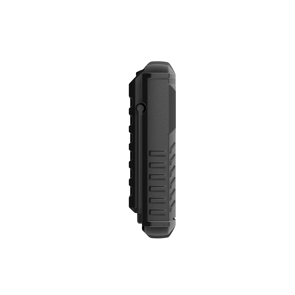 TOPDON Phoenix XLink right edge view showing rubber grip texture and reinforced corner protection on a white background and stand on a closed position.
