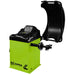 Zipper Green Tyre Balancer Machine empty on a white background in a front angled view